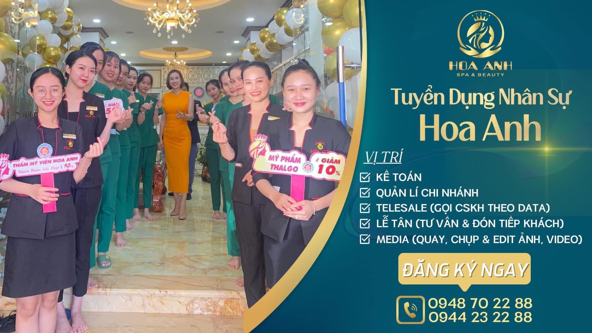 THÔNG BÁO TUYỂN DỤNG TẠI THẨM MỸ VIỆN HOA ANH